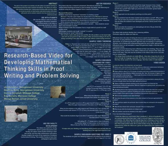 Graphic Design: Poster Design – Research-Based Video for Developing Mathematical Thinking Skills.